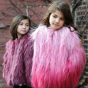 appaman • girl’s shabby faux fur ombre jacket 3T
